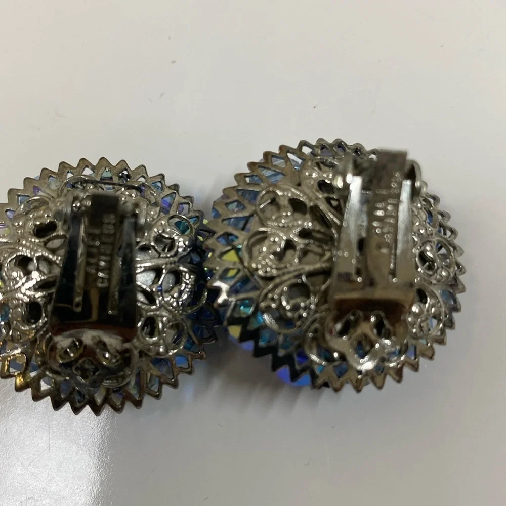 Vintage ALICE CAVINESS Blue Clip Earrings